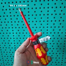 Tua vít cách điện 4 cạnh bake PH 2 Wera 05006154001 162 i Vde PH 2 x 100mm dài 100mm