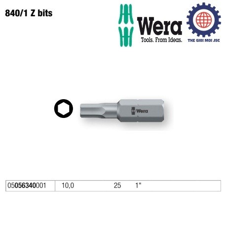 Dau vit luc giac 10mm – Wera 05056340001