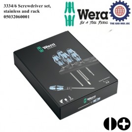 Bộ tua vít Wera thép không gỉ 3334/6 Screwdriver set, stainless and rack gồm 6 cái Wera 05032060001