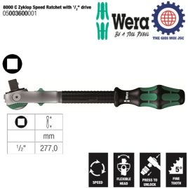 Tay vặn cóc tròng cóc Wera 8000 C Zyklop Speed Ratchet with 1/2″ Wera 05003600001