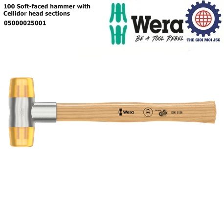 100 Soft-faced hammer with Cellidor head sections Wera 05000025001