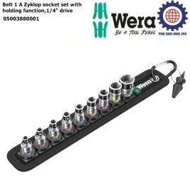 Bộ đầu đầu tuýp Belt 1 Zyklop socket với bi giữ chặt, 1/4“drive Wera 05003880001