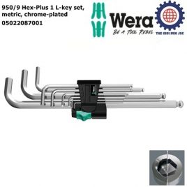 Bộ lục giác đầu bi 950/9 Hex-Plus 1 L-key set, metric, chrome-plated Wera 05022087001