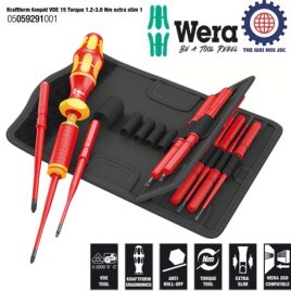 Bộ tua vít lực cách điện đa năng Kraftform Kompakt VDE 15 Torque 1.2-3.0 Nm extra slim 1 Wera 05059291001