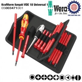 Bộ tua vít cách điện Wera 18 chi tiết Kraftform Kompakt VDE 18 Universal 1 Wera 05003471001