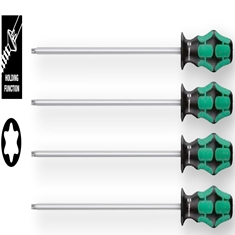 367/4 TORX® HF Kraftform Plus screwdriver set with holding function and 300 mm-long blades