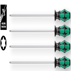 Bộ tua vít hoa thị 67/4 TORX® HF Kraftform Plus  dài 300mm với chức năng giữ chặt – Wera 05028074001