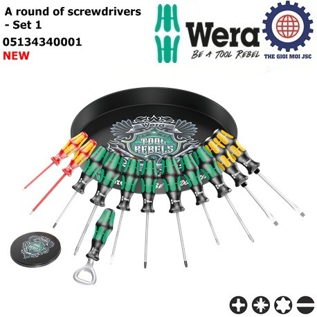 Bo tua vit A round of screwdrivers – Set 1 Wera 05134340001 -new