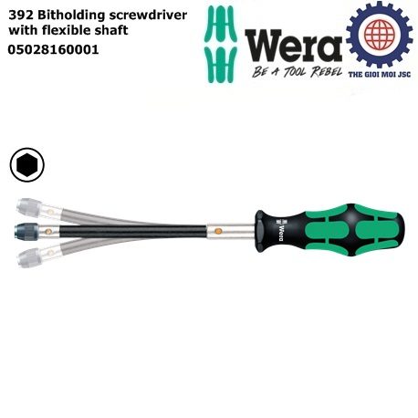 Tua vit voi than linh hoat 392 Bitholding screwdriver with flexible shaft Wera 05028160001