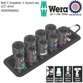 Bộ đầu tuýp Wera Belt C Impaktor 1 socket set, 1/2″ drive Wera 05004580001