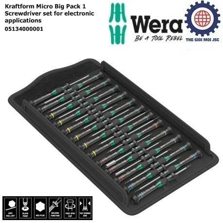 Kraftform Micro Big Pack 1 Screwdriver set for electronic applications Wera 05134000001