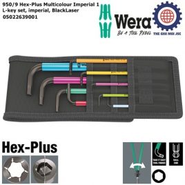 Bộ lục giác bi dài hệ Inch nhiều màu sắc 950/9 Hex-Plus Multicolour Imperial 1 gồm 9 cái Wera 05022639001