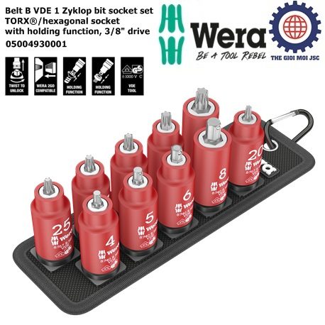 Belt B VDE 1 Zyklop bit socket set Wera 05004930001