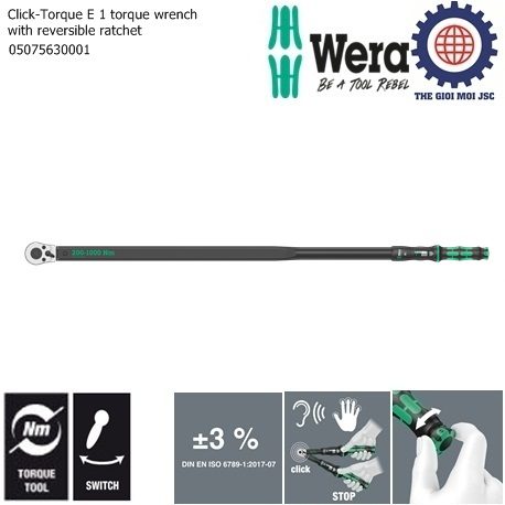 Click-Torque E 1 torque wrench with reversible ratchet Wera 05075630001