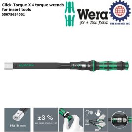 Cần xiết lực 40 – 200Nm Click-Torque X 4 torque wrench for insert tools 14x18mm Wera 05075654001