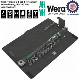 Bộ cần xiết cân chỉnh lực Click-Torque C 3 set 2 for cement screwdriving 40-200 Nm Wera 05075681001