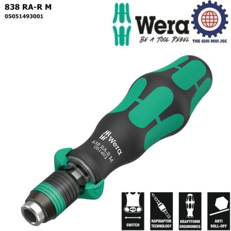 838 RA-R M Bitholding screwdriver with ratchet functionality