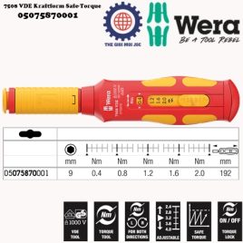 Tua vít lực cách điện 0.4-2.0 Nm Wera 05075870001 7508 VDE Kraftform Safe-Torque Speed Torque screwdriver