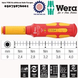 Tua vít lực cách điện 2.4-4.0 Nm Wera 05075876001 7516 VDE Kraftform Safe-Torque Speed Torque screwdriver