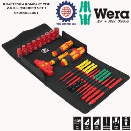 Bộ tuýp và tua vít tự động cách điện Wera 05006632001 Kraftform Kompakt VDE 24 Allrounder Set 1 gồm 25 cái