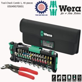 Bộ dụng cụ Wera Tool-Check Combi 1 (kèm kìm Knipex và túi vải) 40 chi tiết Wera 05049070001