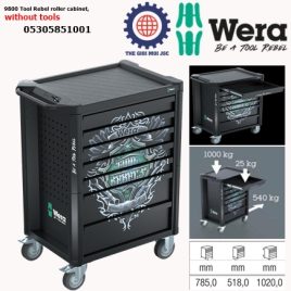 Tủ đồ nghề không kèm dụng cụ (without tools) Wera 05305851001 9800 Tool Rebel roller cabinet