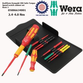 Bộ tua vít lực cách điện 2.4-4.0 Nm Wera Kraftform Kompakt VDE Safe-Torque Speed switch cabinet set Basic 1 mã 05006634001